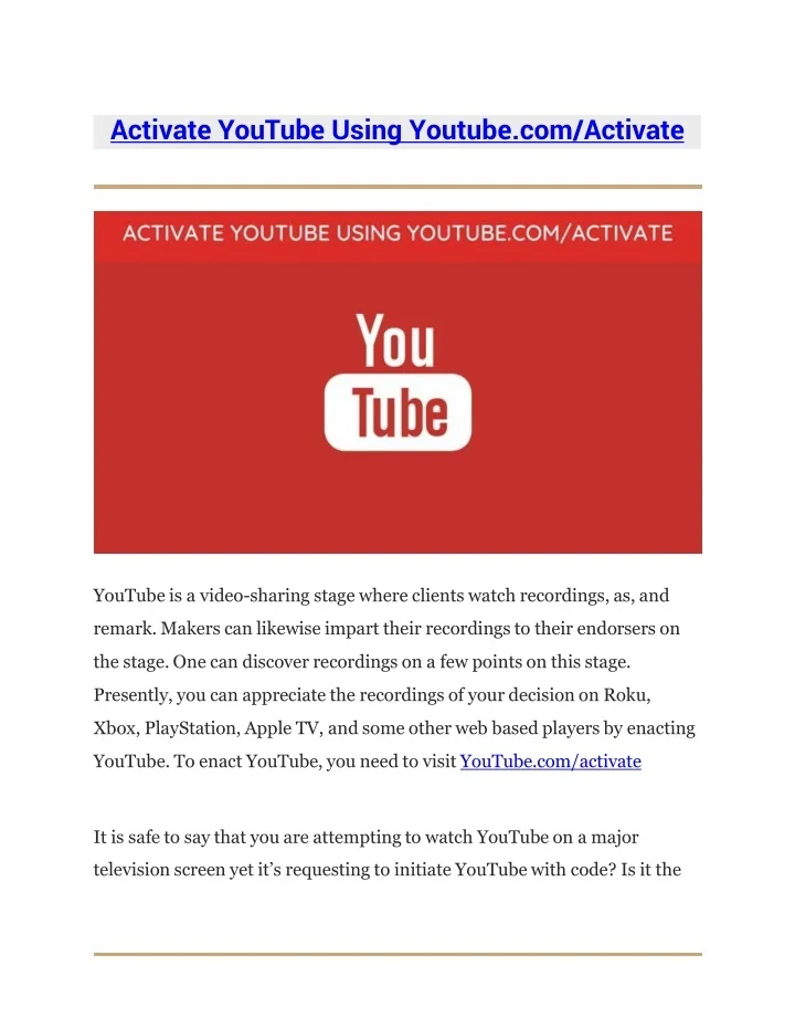 PPT How to activate youtube using code PowerPoint Presentation, free