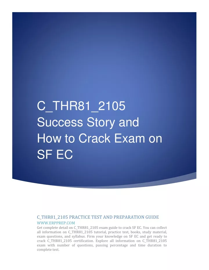 C-THR87-2205 Book Pdf