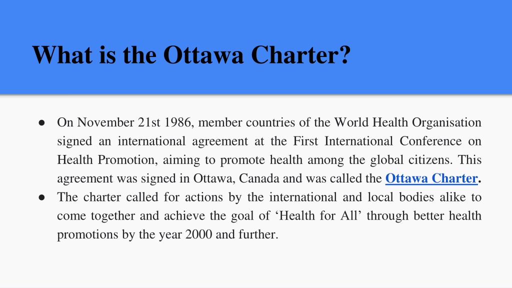 PPT OTTAWA CHARTER An Overview PowerPoint Presentation, free