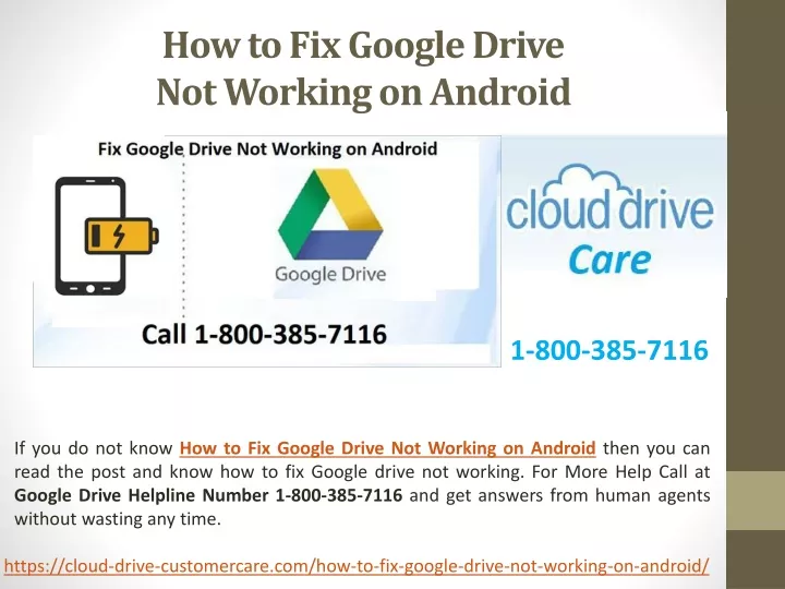 PPT - Call 1-800-385-7116- How to Fix Google Drive Not Working on