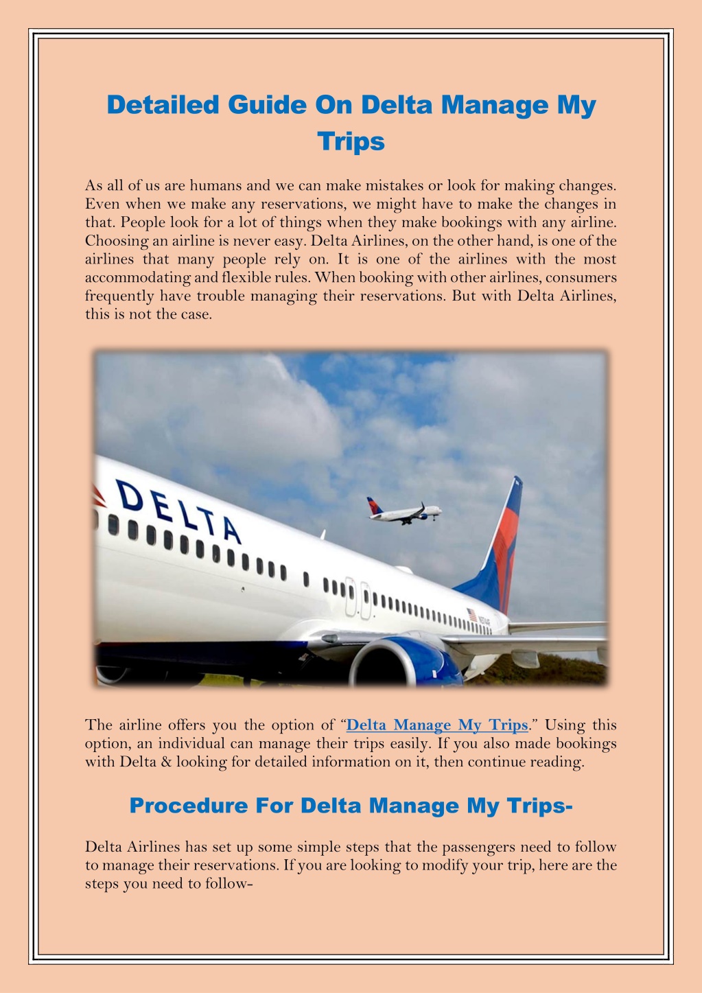 manage my delta trip