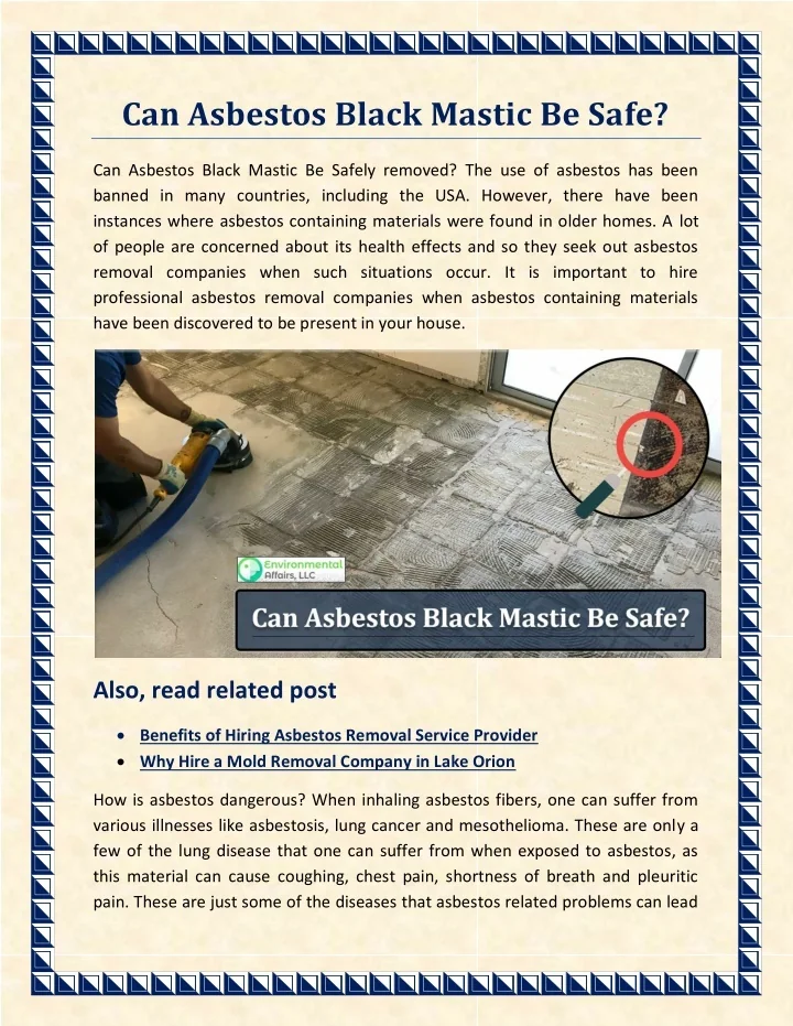 PPT Can Asbestos Black Mastic Be Safe? PowerPoint Presentation, free