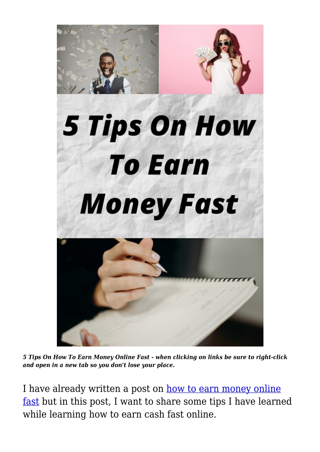 ppt-5-tips-on-how-to-earn-money-online-fast-powerpoint-presentation