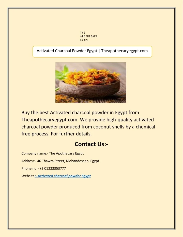 PPT Activated Charcoal Powder Egypt PowerPoint Presentation ID10660441