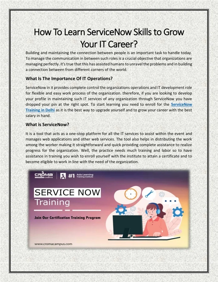 PPT - How To Learn ServiceNow Skills to Grow Your IT Career PowerPoint ...