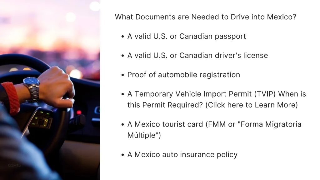 Driving To Mexico Requirements