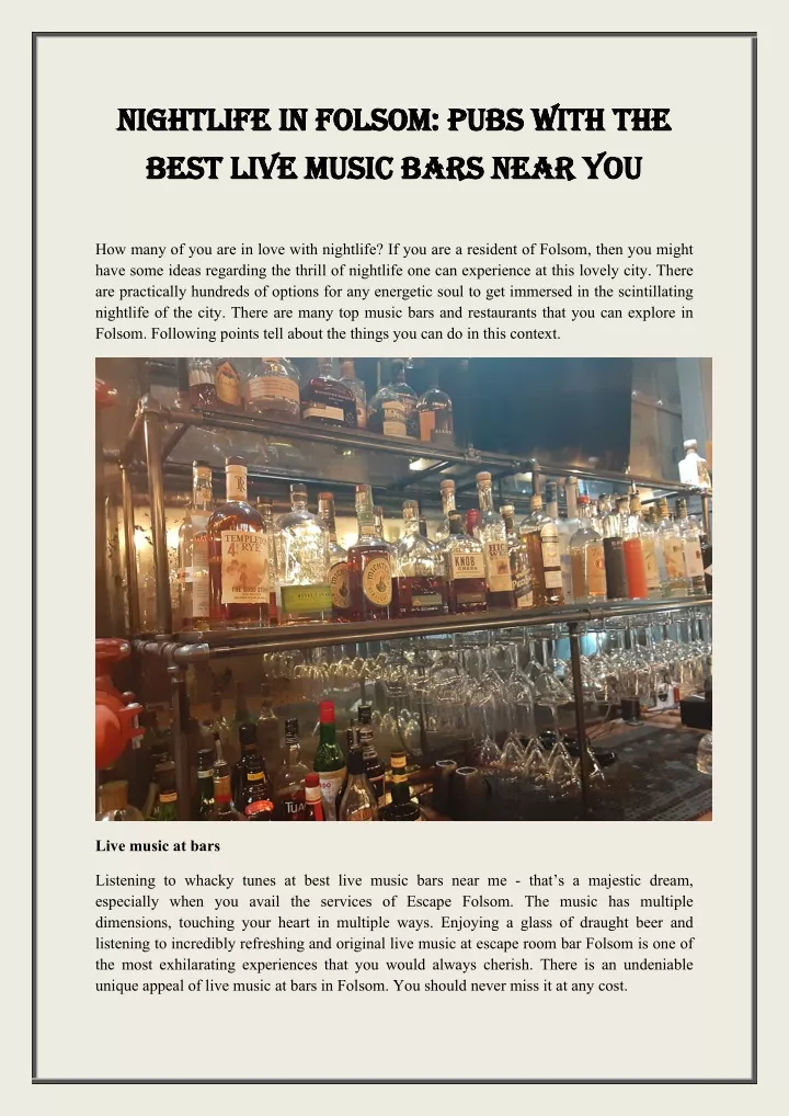 PPT - Nightlife in Folsom Pubs with the Best Live Music Bars near you PowerPoint Presentation ...