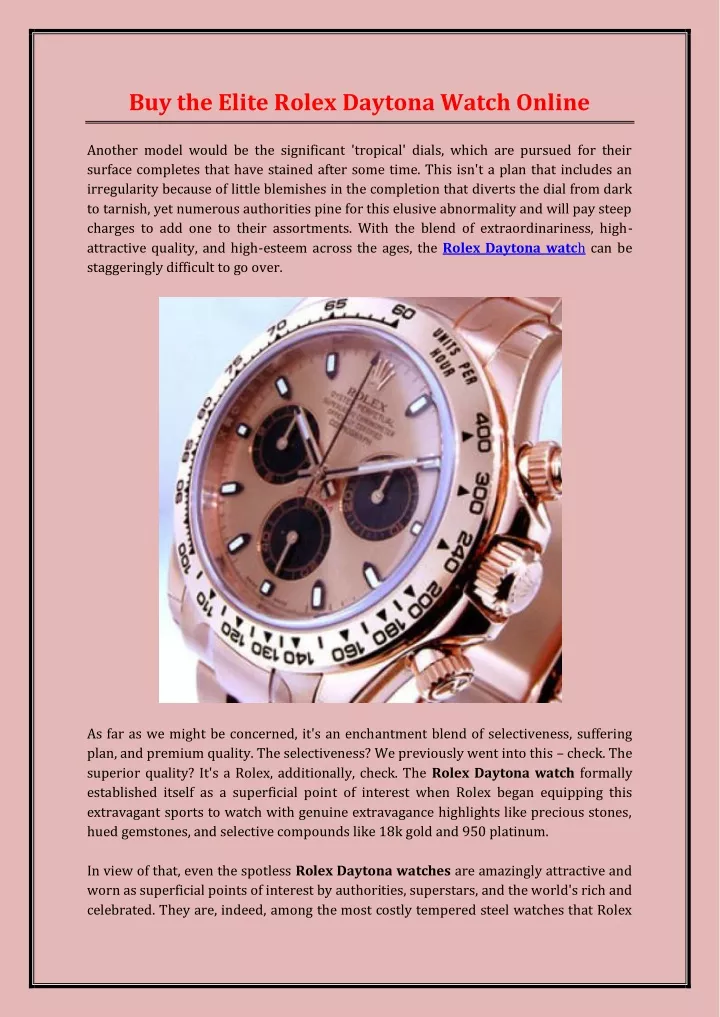 PPT - Buy the Elite Rolex Daytona Watch Online PowerPoint Presentation ...