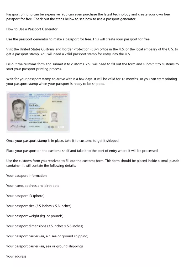 canda passport fake generator
