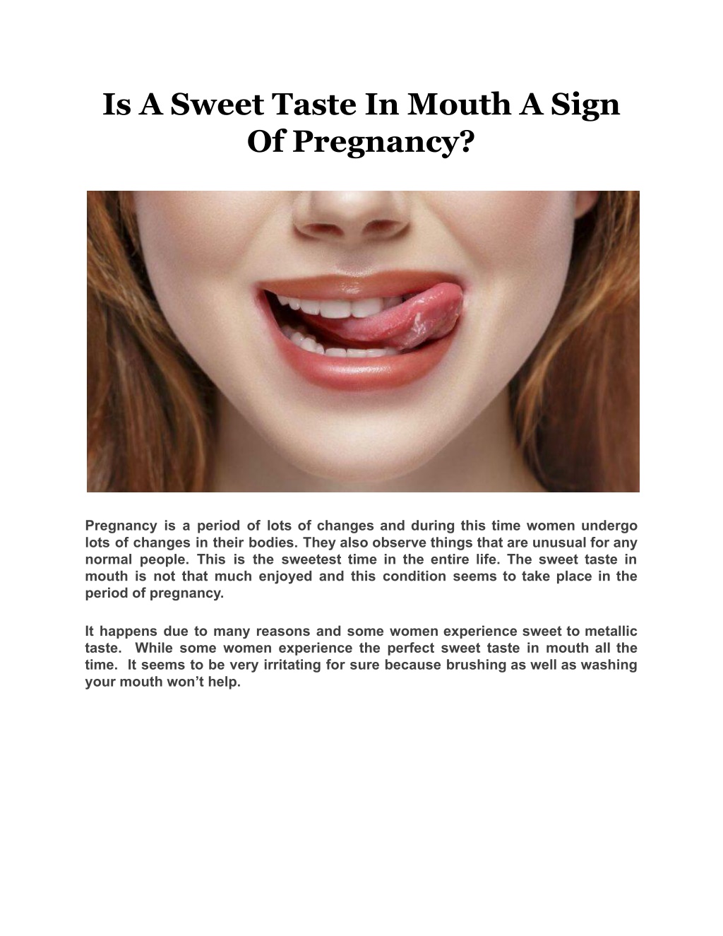 PPT Is A Sweet Taste In Mouth A Sign Of Pregnancy_ PowerPoint