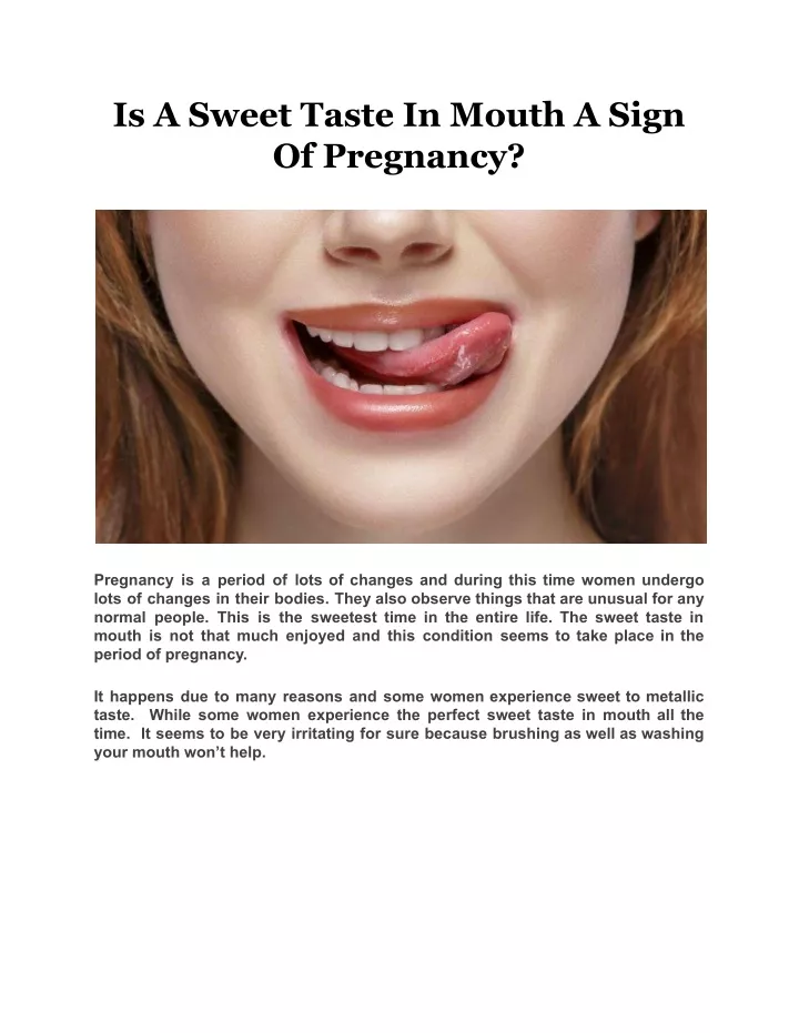 Does Pregnancy Cause Bitter Taste In Mouth