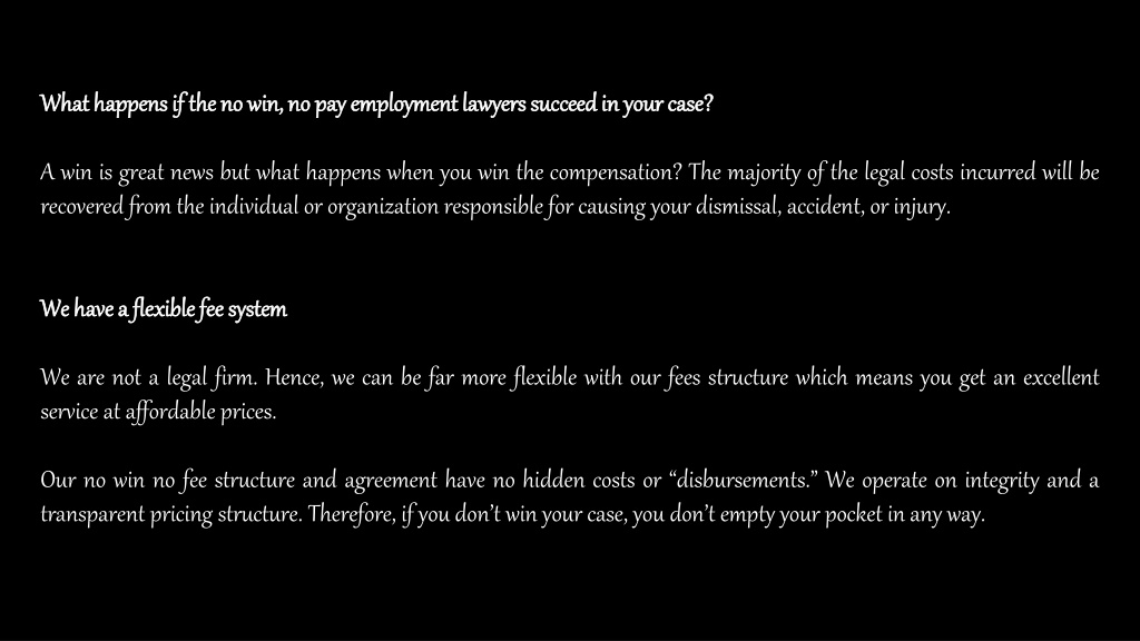 PPT Facts Explained about No Win No Pay Employment Lawyers PowerPoint Presentation ID10665061