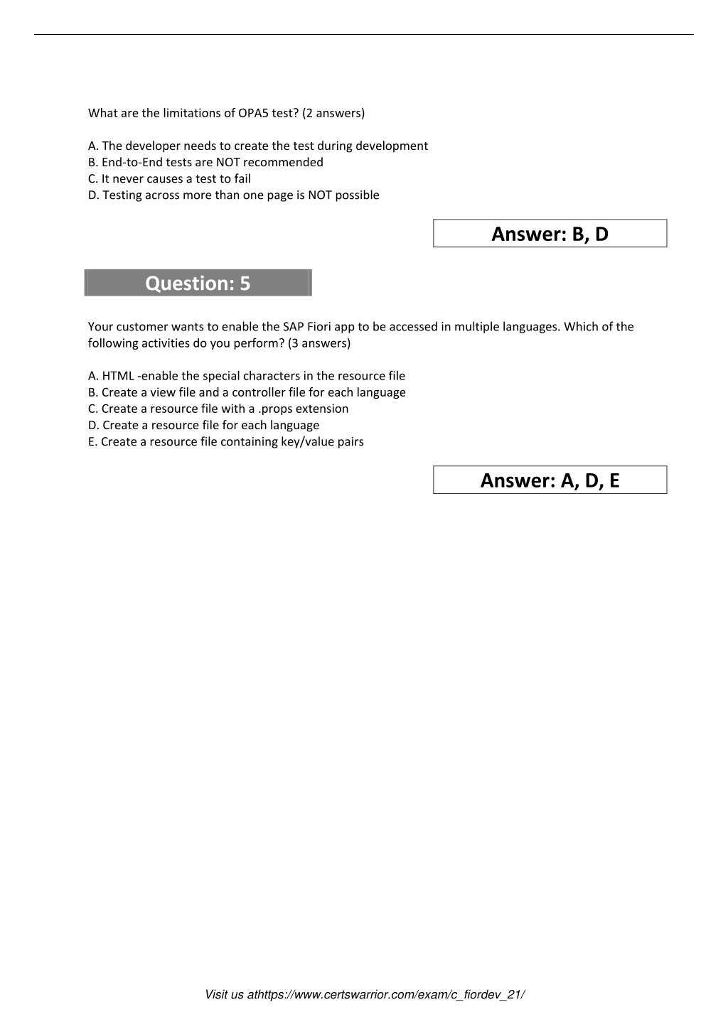 C_FIORDEV_22 Sample Questions Answers