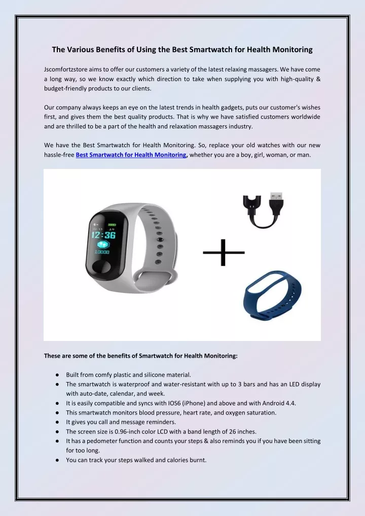 PPT The Various Benefits of Using the Best Smartwatch for Health