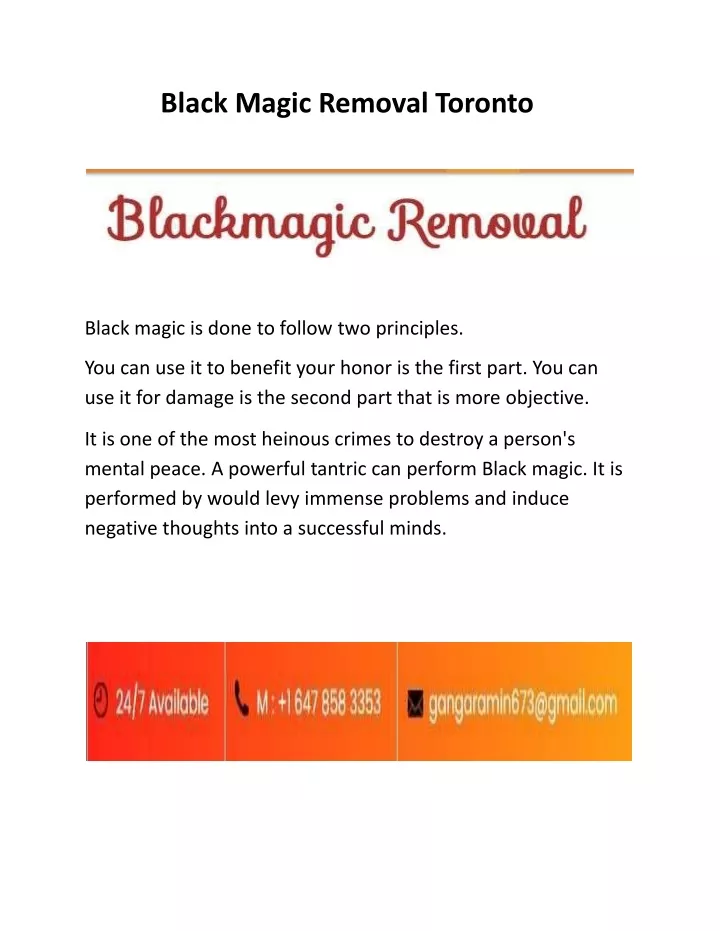 free black magic removal services