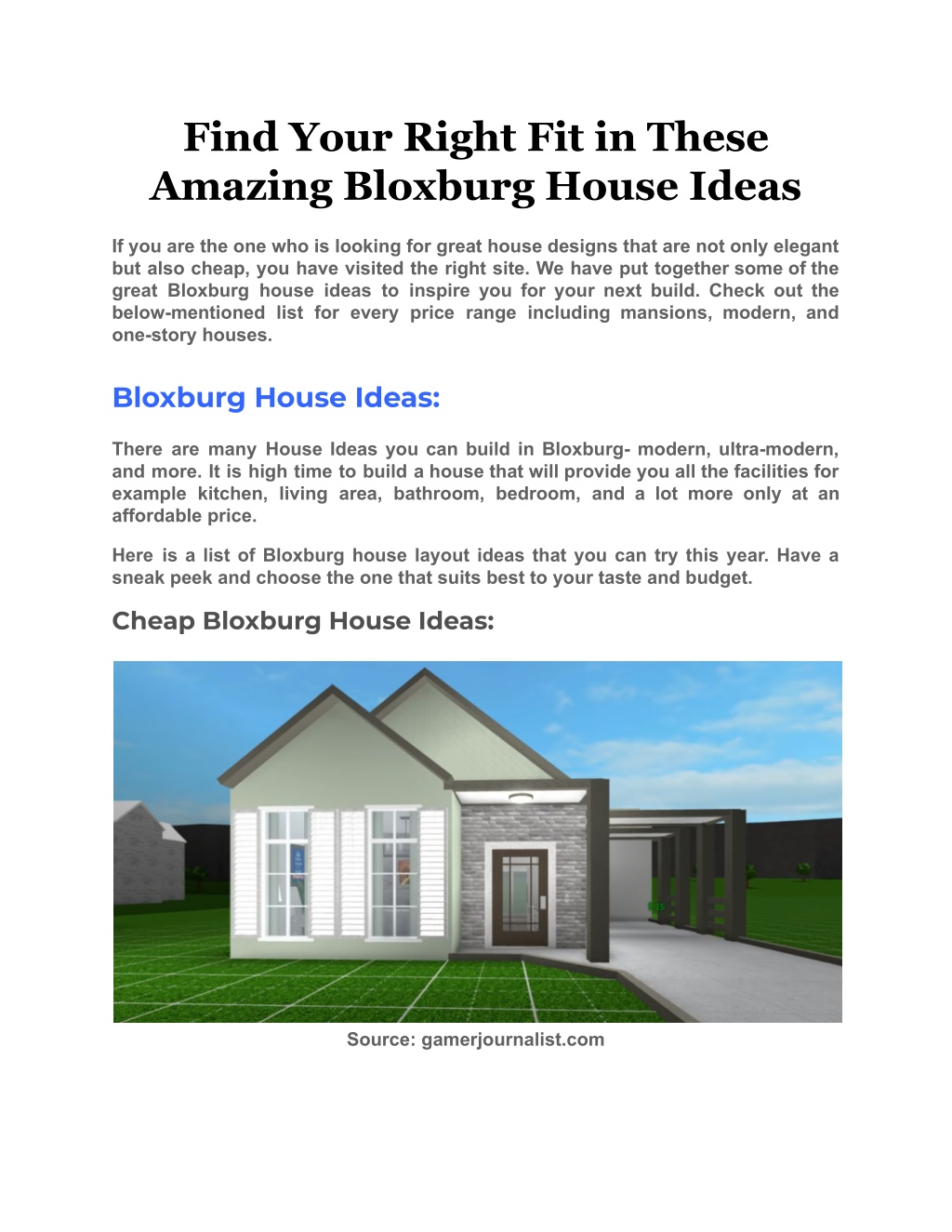 Affordable and modern Bloxburg house