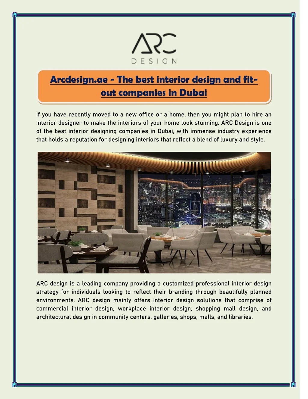 PPT - Arcdesign.ae - The best interior design and fit-out companies in ...