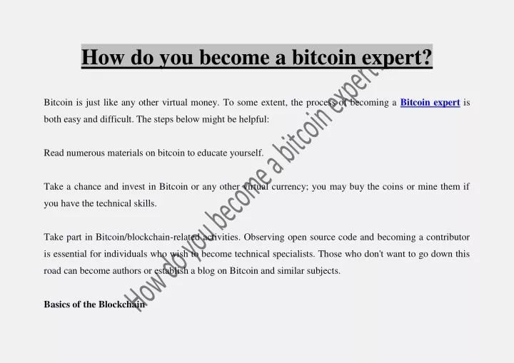 bitcoin expert reveals 3 step