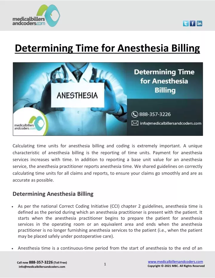 PPT - Determining Time for Anesthesia Billing PowerPoint Presentation ...