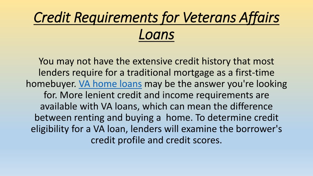 PPT - What Are The Advantages Of A Veteran's Administration Loan ...