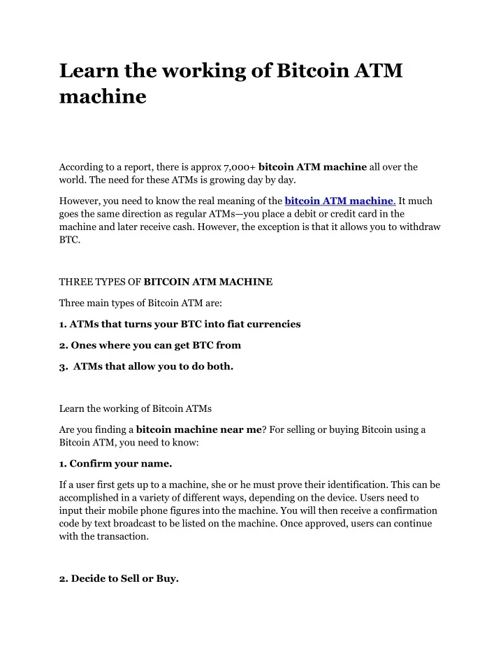 PPT Learn the working of Bitcoin ATM machine PowerPoint Presentation