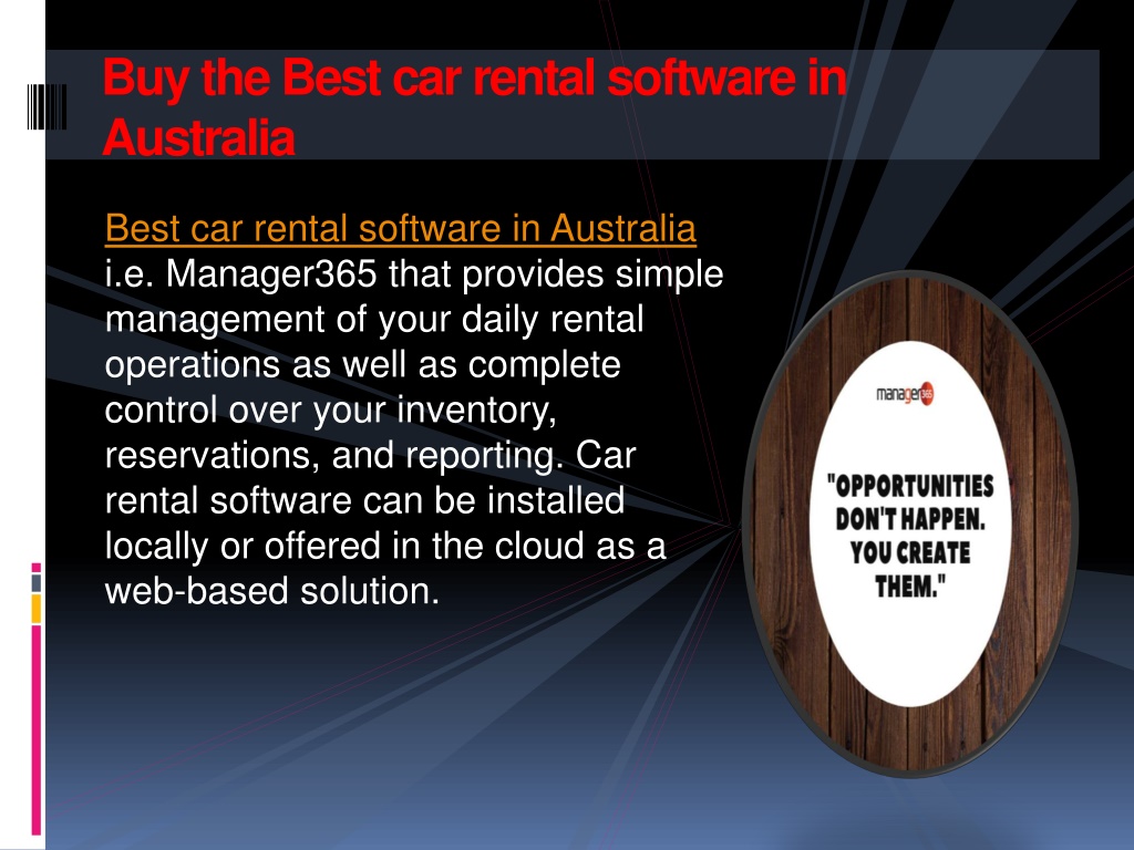 PPT - Manager365 Car rental software Australia PowerPoint ...