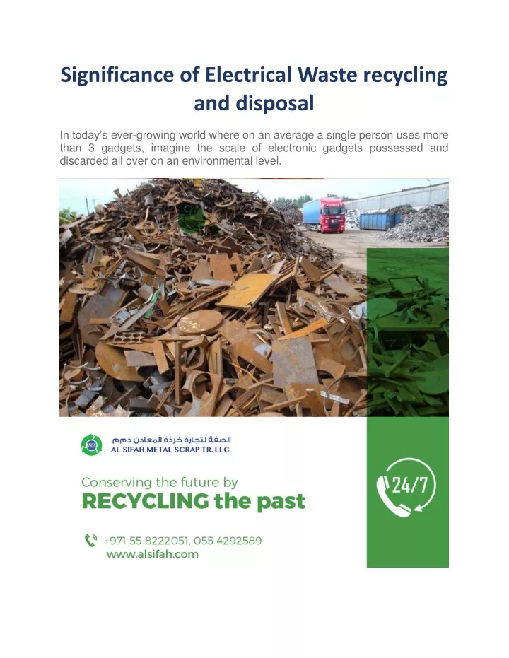 PPT - Significance of Electrical Waste recycling and disposal ...