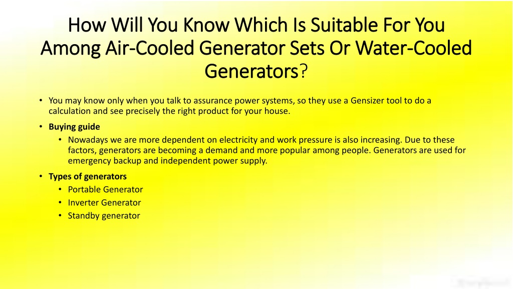 PPT - Differences Between Air-Cooled & Liquid-Cooled Generators ...