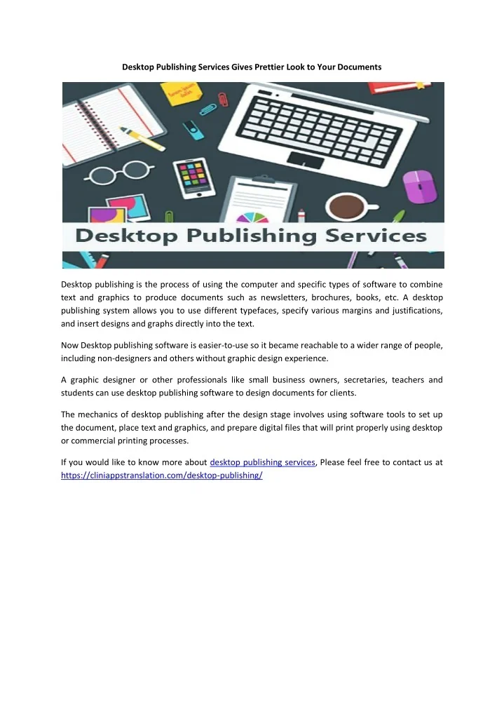 PPT Desktop Publishing Services Gives Prettier Look to Your Documents