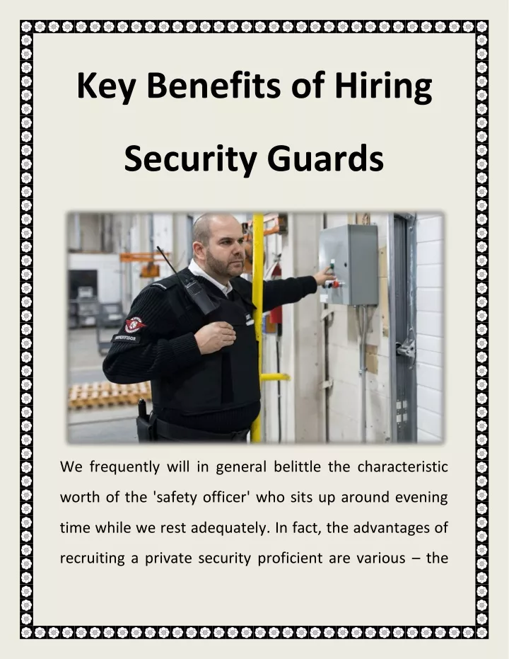 5 Key Benefits Of Hiring Security Guards For Your Business   Security