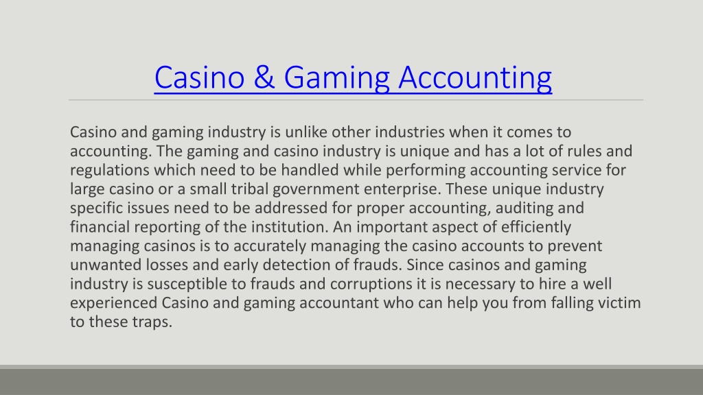 accounting for casinos and gaming pdf