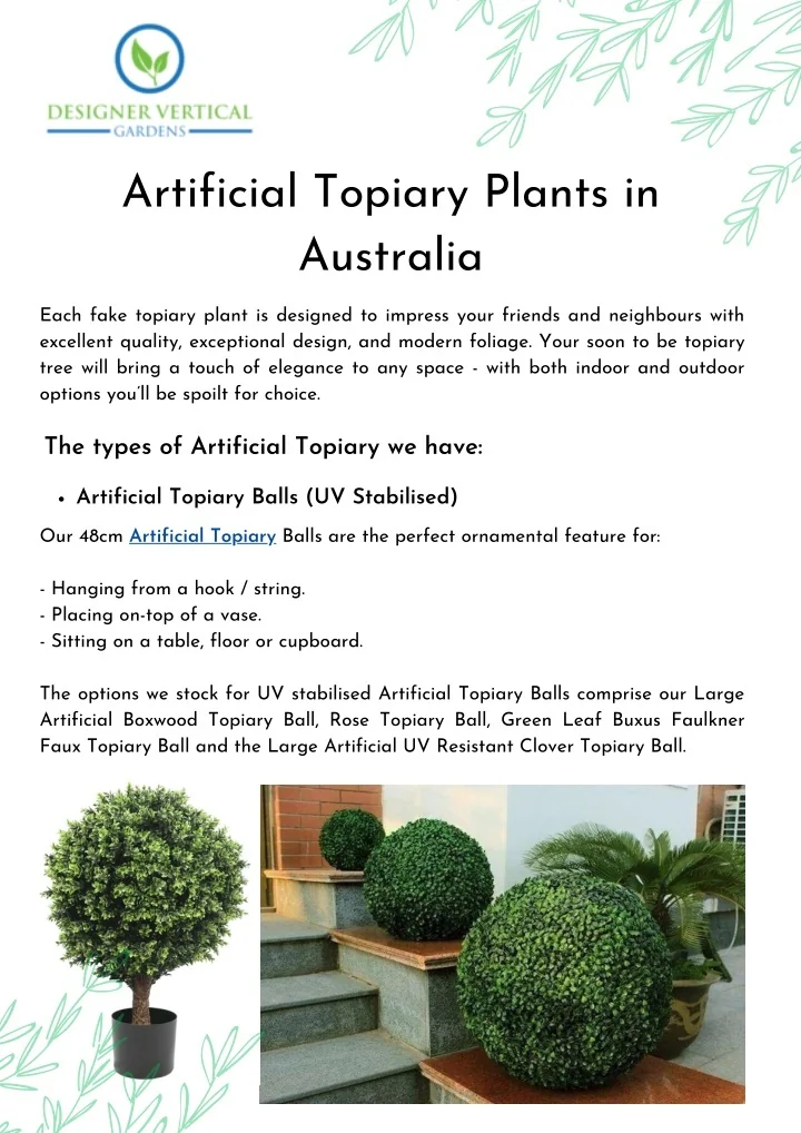 PPT Artificial Topiary Plants in Australia PowerPoint Presentation