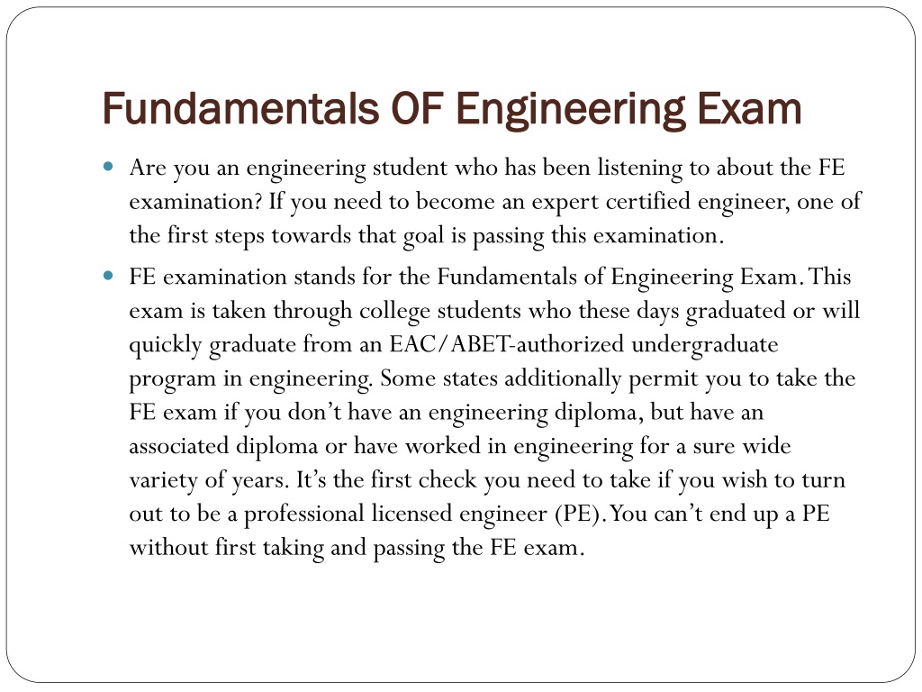 PPT - Essential Tips For Fundamental Of Engineering Exam PowerPoint ...