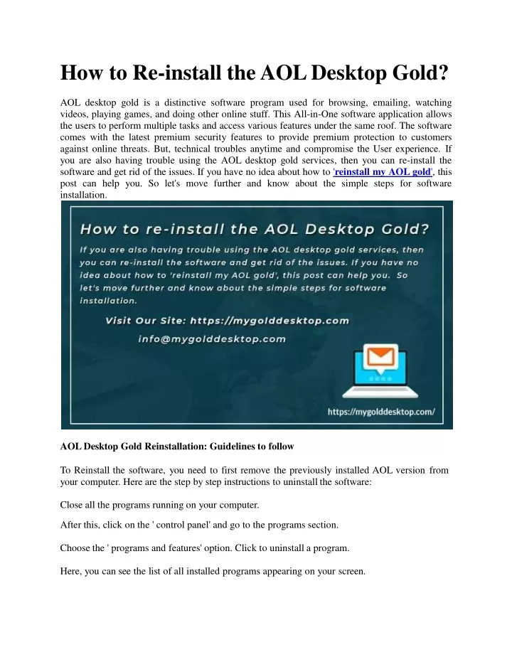 download aol desktop gold to install later