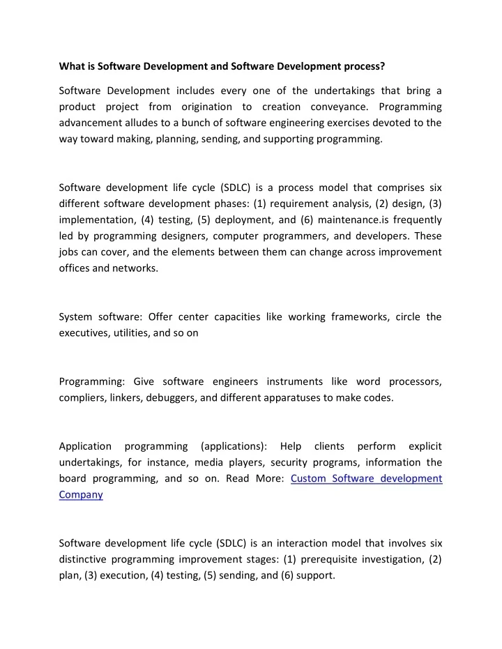 PPT - What is Software Development and Software Development process ...