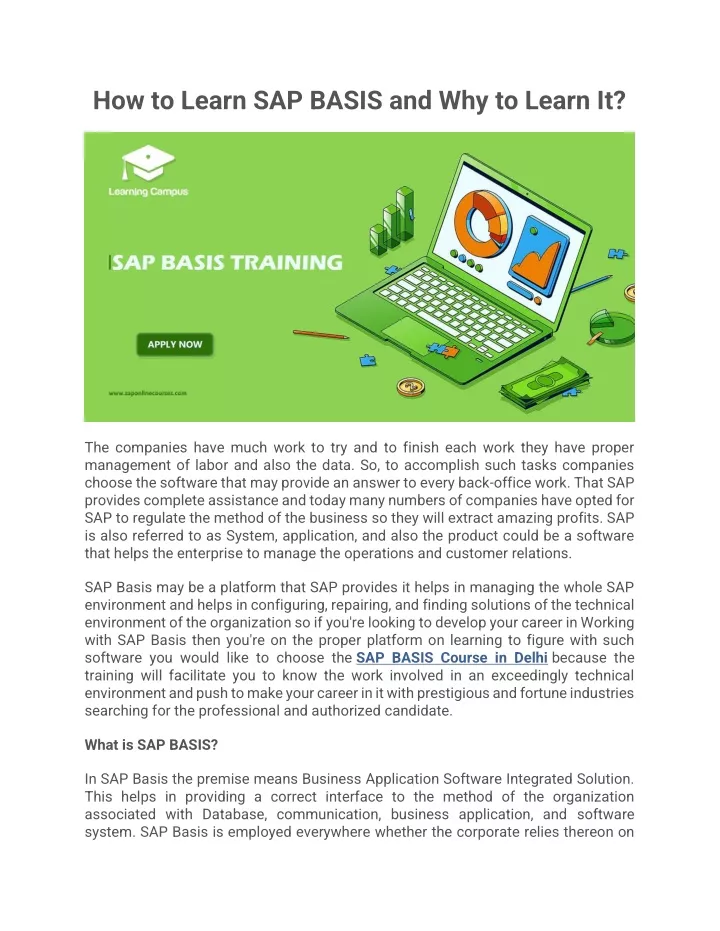 Ppt how to learn sap basis and why to learn it powerpoint