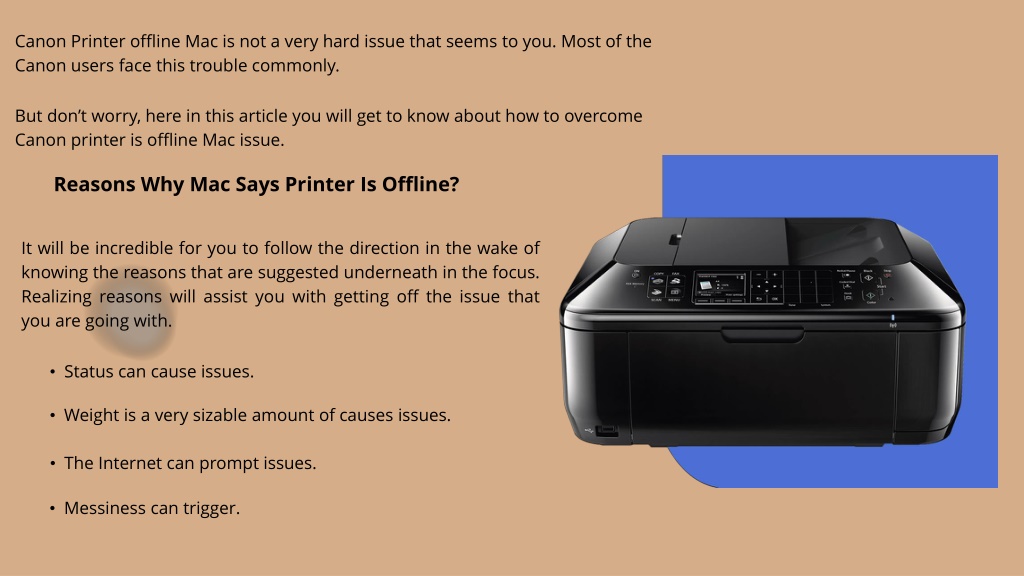 Ppt Fix Canon Printer Offline Mac Issue Powerpoint Presentation Free Download Id10684292 0260