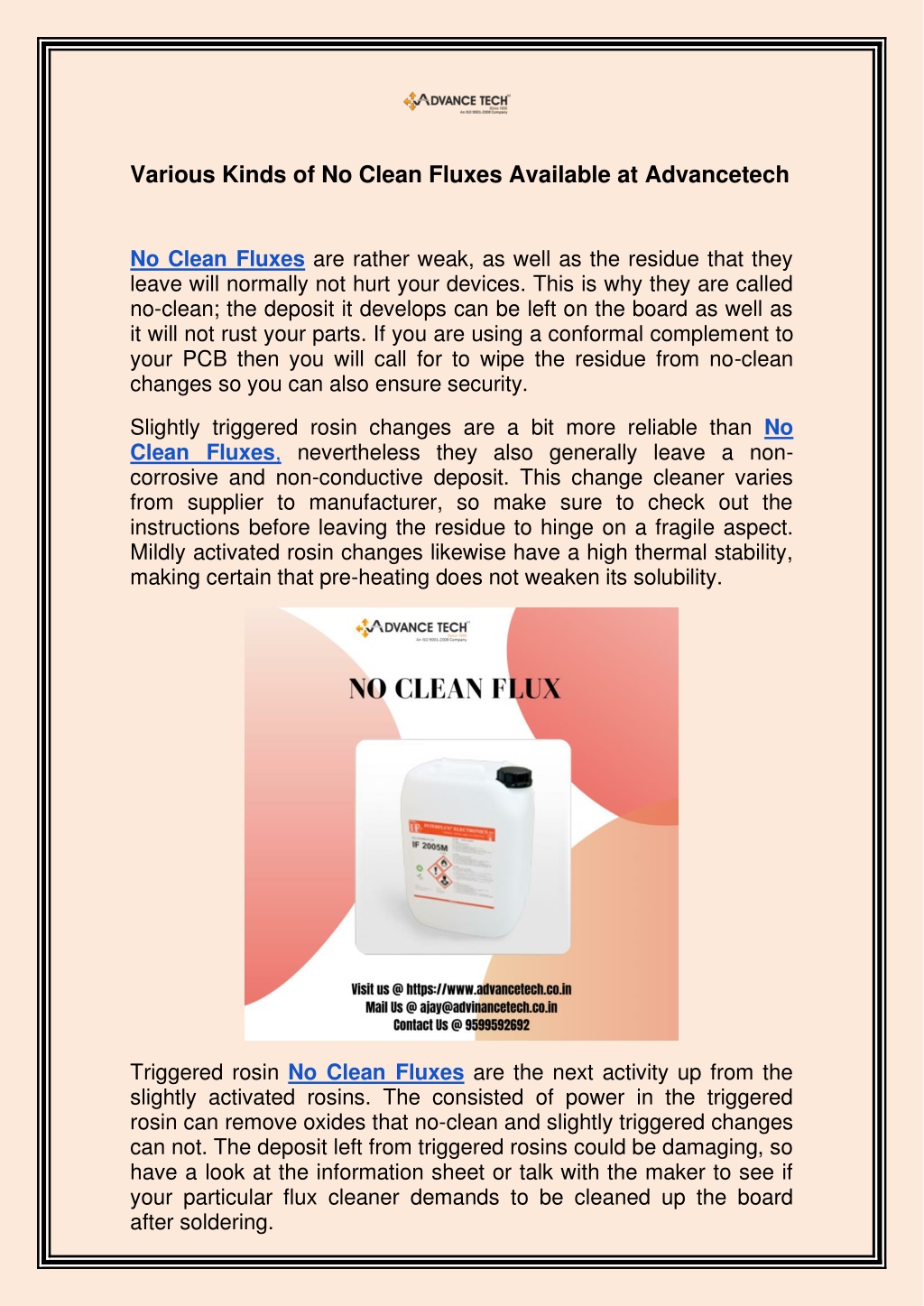 Ppt Various Kinds Of No Clean Fluxes Available At Advancetech Powerpoint Presentation Id 7918