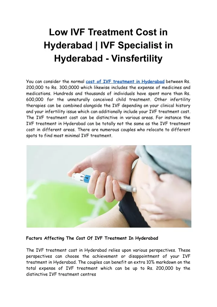 PPT - Low IVF Treatment Cost In Hyderabad | IVF Specialist In Hyderabad ...