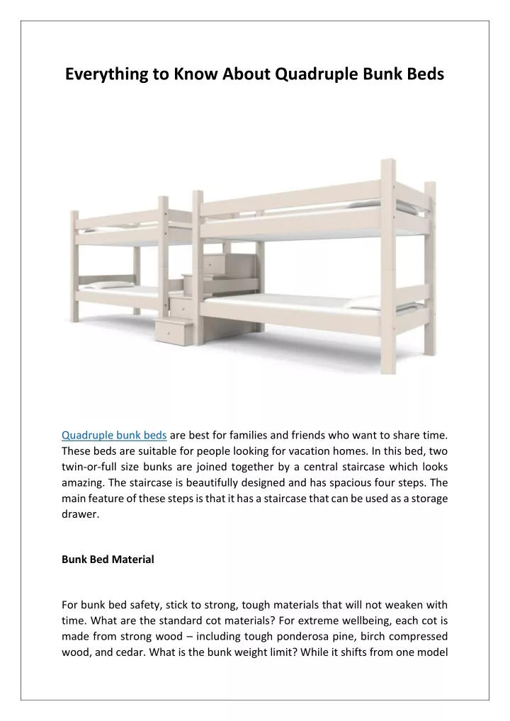 Everything To Know About Quadruple Bunk, Ponderosa Bunk Bed