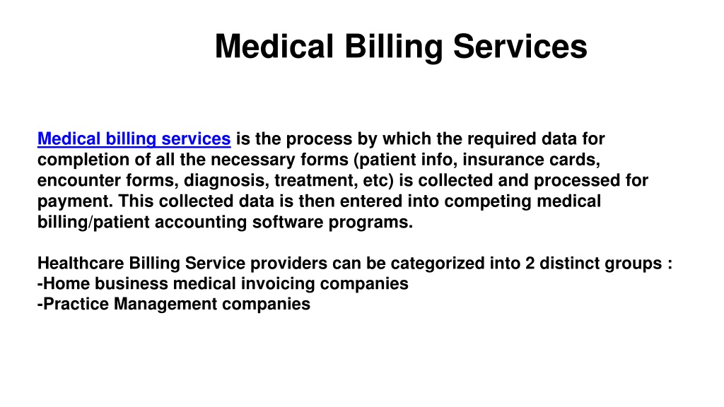 PPT - medical billing PowerPoint Presentation, free download - ID:10689567