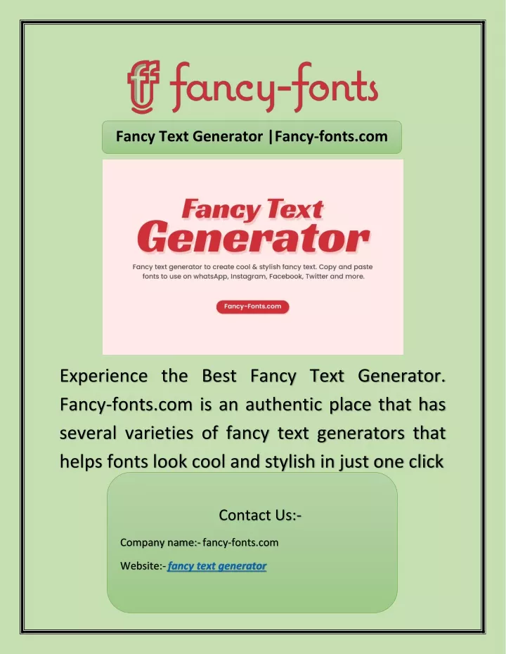 generate fancy font