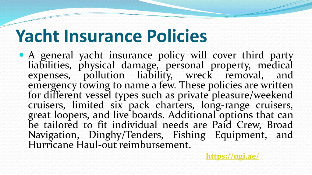 yacht insurance policy