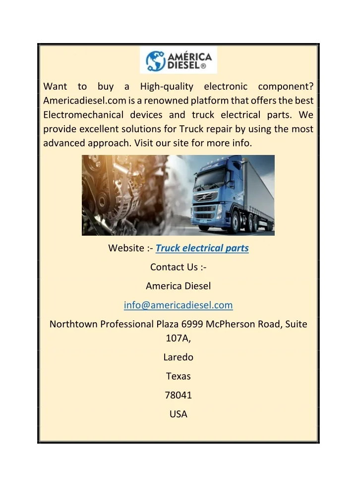 PPT Truck Electrical Parts PowerPoint Presentation