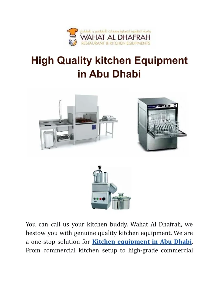 PPT High Quality kitchen Equipment in Abu Dhabi PowerPoint