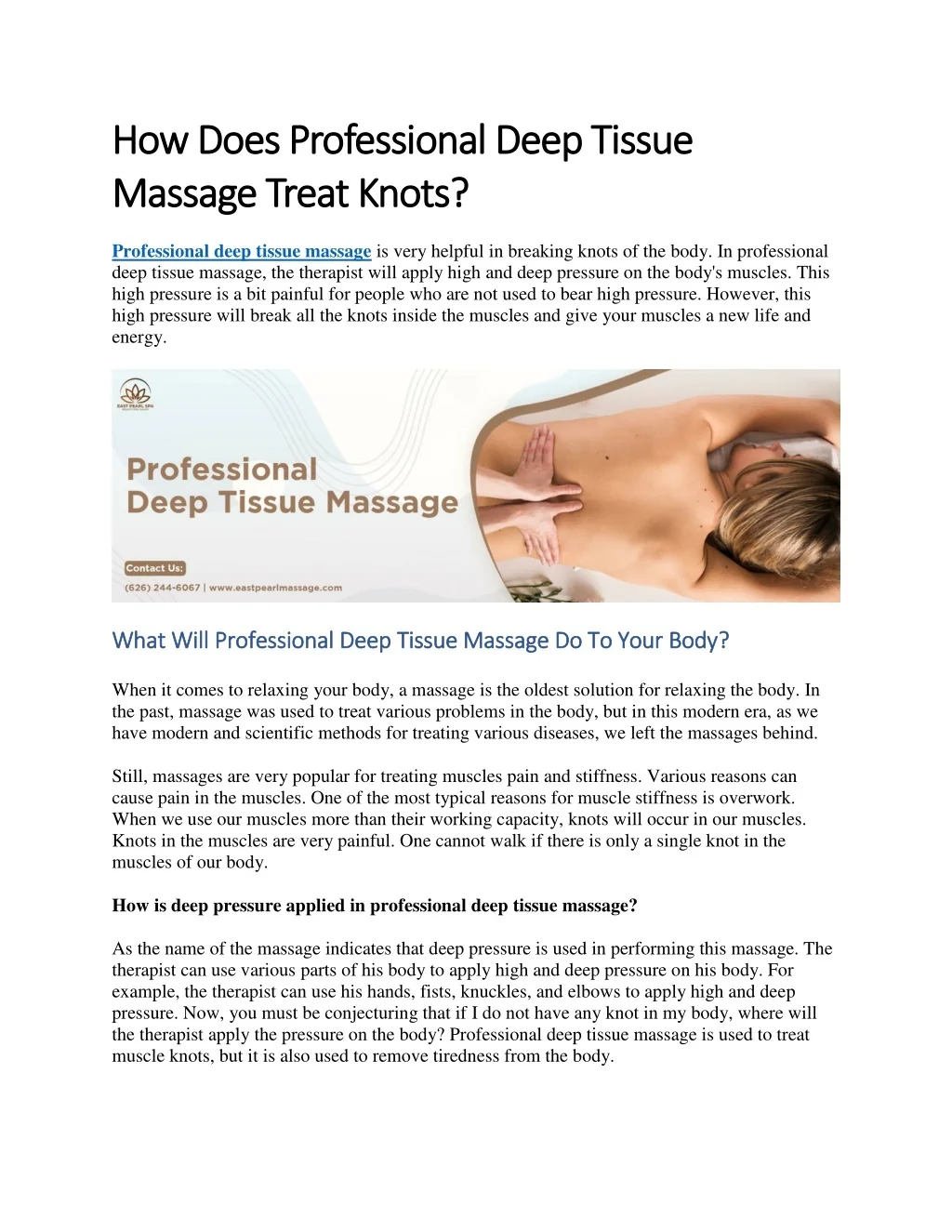 PPT - What will professional deep tissue massage do to your body ...
