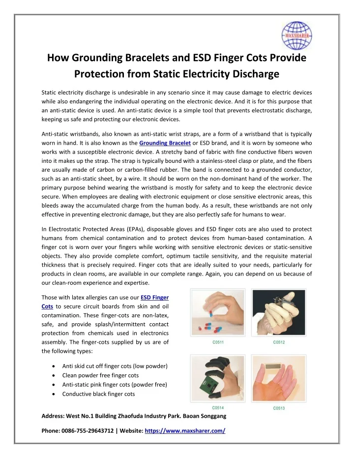 PPT How Grounding Bracelets and ESD Finger Cots Provides Protection