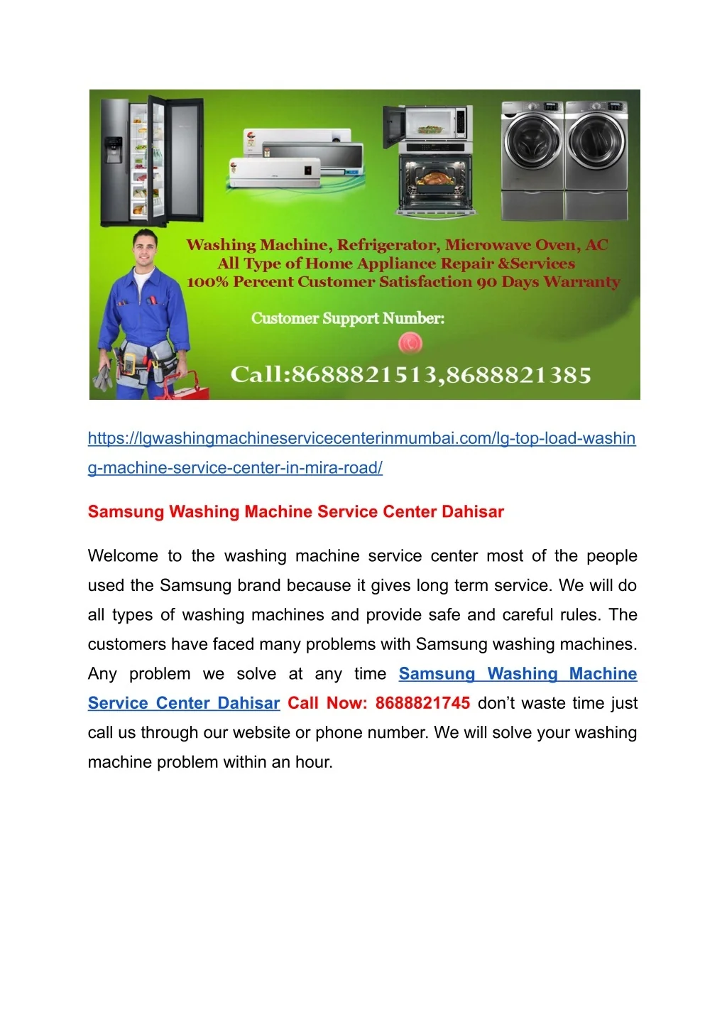PPT Home Appliance Service Center PowerPoint Presentation, free