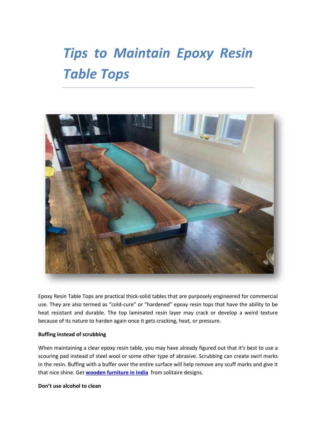 Resin Table Tops