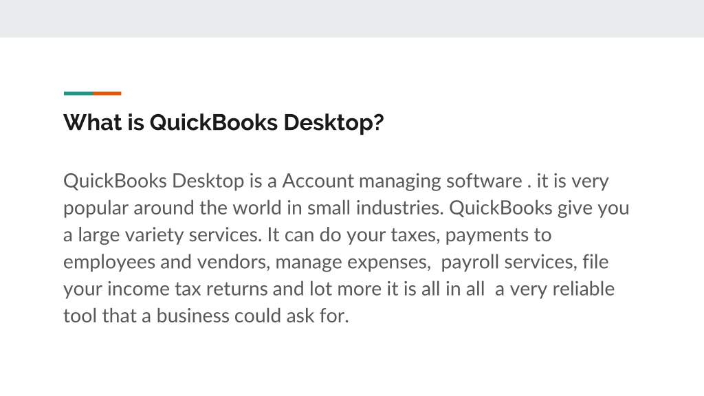 PPT QuickBooks Desktop And Its New Features PowerPoint Presentation